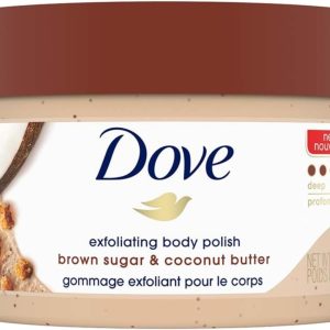 Dove Scrub Brown Sugar & Coconut Butter For Silky Smooth Skin Body Scrub Exfoliates & Restores Skin's Natural Nutrients 10.5 oz