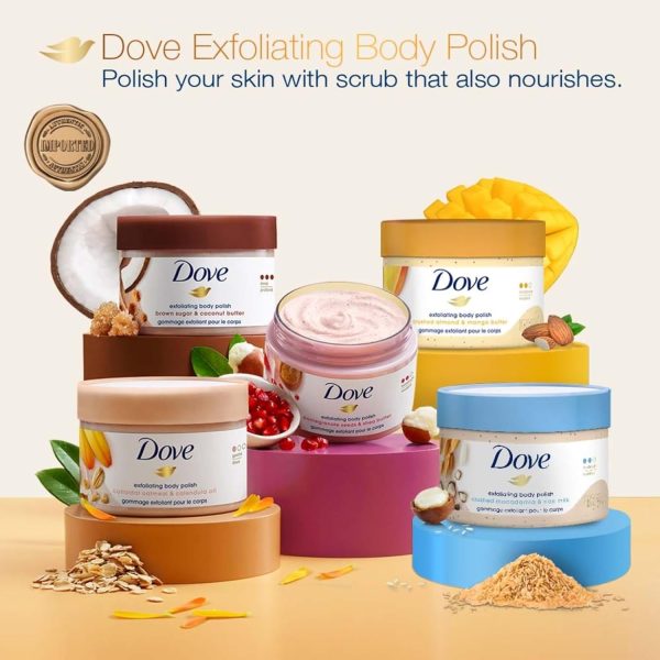 Dove Scrub Brown Sugar & Coconut Butter For Silky Smooth Skin Body Scrub Exfoliates & Restores Skin's Natural Nutrients 10.5 oz - Image 8