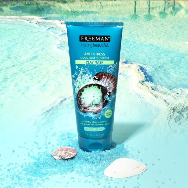 Freeman Dead Sea Minerals Anti-Stress Clay Facial Mask, Hydrating & Clarifying, Clears Pores, Face Mask With Lavender & Bergamot For Radiant Skin, For All Skin Types, 6 fl. oz./175 mL Tube, 1 Count - Image 6