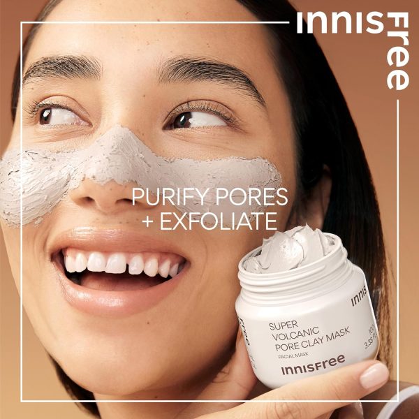 innisfree Super Volcanic Pore Clay Mask, Korean Pore Clearing Clay Mask with Volcanic Clusters and AHA - Image 4