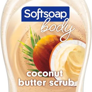 Softsoap Body Wash Pump, Coconut Butter Scrub, Exfoliating Body Wash, 32 Ounce (Pack of 1), WHITE (Package May Vary)