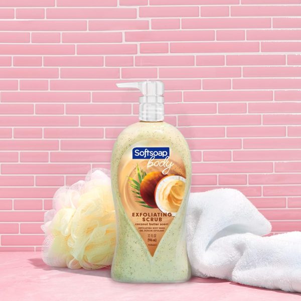 Softsoap Body Wash Pump, Coconut Butter Scrub, Exfoliating Body Wash, 32 Ounce (Pack of 1), WHITE (Package May Vary) - Image 2