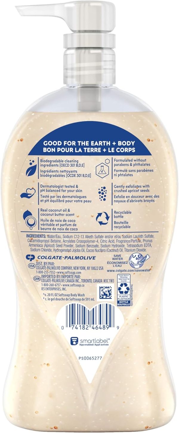 Softsoap Body Wash Pump, Coconut Butter Scrub, Exfoliating Body Wash, 32 Ounce (Pack of 1), WHITE (Package May Vary) - Image 9